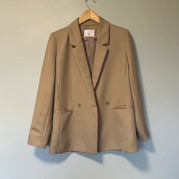Anine Bing Madeleine Wool Blazer Deep Sand - Picture 2 of 16